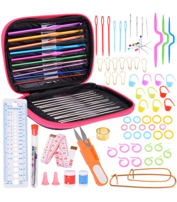 Heegeldamise Komplekt 100tk Heegelnõelad 0.6-6.5 Tarvikud Kott