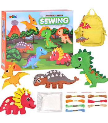 Õmbluskomplekt Dinosaurus Tee Ise Vildist Maailm ZA5361