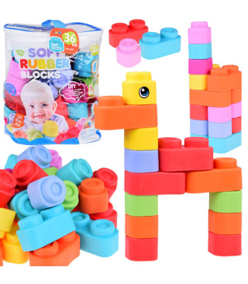 Pehmed Kummist Värvilised Klotsid 36 tk Esimesed Klotsid Lapsele ZA5367