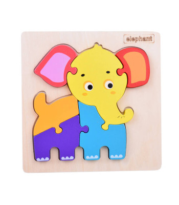 Puidust elevandi pusle hariduslik mänguasi