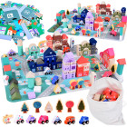 Pastelne linnaehitusklotsid ja puslematt 115 osa ZA5373