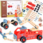 Puidust ehituskomplekt Klotsid Auto Tornide ehitamiseks 129 osa ZA5381