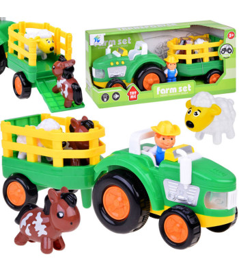 Traktor haagisega ja loomakesed