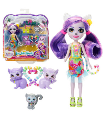 Enchantimals Nukk Lorinda Lemur ja Lemuripere