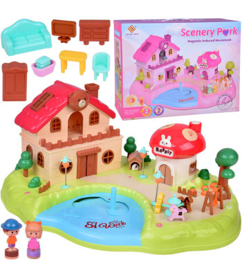 Interaktiivne Magnetiline Mängumaja Liikuvate Elementidega