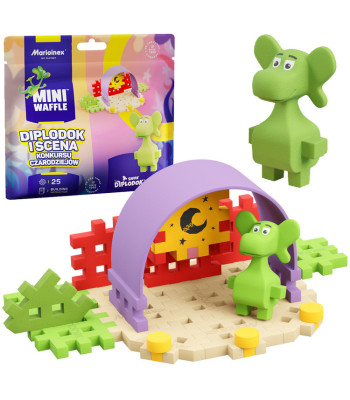 Marioinex klotsid Diplodok dinosaurus ja stseenikomplekt 25 elementi mini vahvlid ZA5498