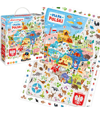 CzuCzu Observatsioonipusle Poola kaart 100 tükki 5+ plakat ZA5561