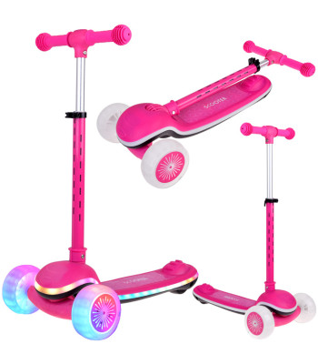 Tasakaalu tõukeratas SCOOTER 3-rattaline värvilised tuled ja muusika SP0812