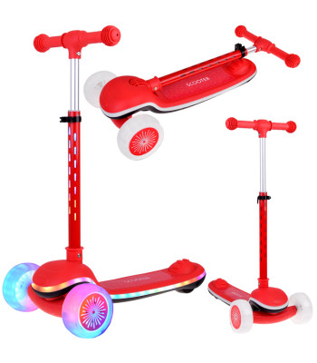 Tasakaalu tõukeratas SCOOTER 3-rattaline VÄRVILISTE TULEDE ja MUUSIKAGA