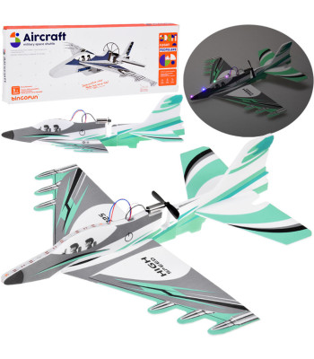 Kokkupandav kerge vahtplastlennuk LED propelleriga USB laadimine ZA5583