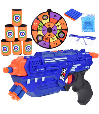 2-in-1 mängupüstol - vaht- ja geelkuulidega