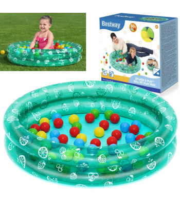Roheline lastebassein pallidega 91cm x 20cm Bestway + 50 palli