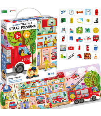 CzuCzu Puzzle Tuletõrje töö 40 osa + hariduslik plakat ZA5626
