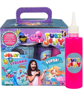 Tubi Jelly komplekt 6 värvi + Väike akvaarium - Merineitsi