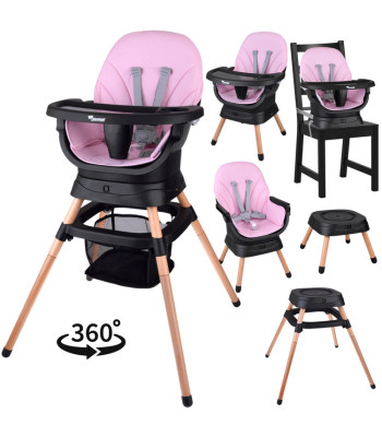 Mitmekülgne 6-ühes pöörlev söögitool lastele ZA5659