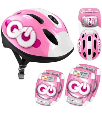 Laste kaitsekomplekt kiiver ja kaitsmed ROOSA SP0856