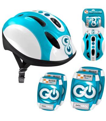 Reguleeritav laste kaitsekomplekt kiiver ja kaitsed sinine SP0857