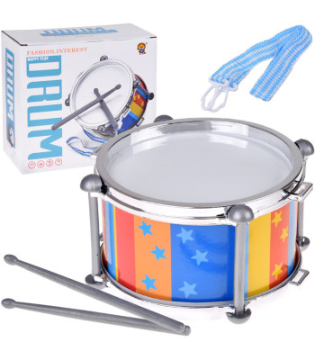 Värviline trumm trummarile 2 pulka + rihm läbimõõt 18 cm IN0181