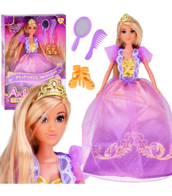 Pikkade juustega printsessinukk ballikleidis + tarvikud ZA5704