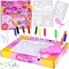 Kreatiivne airbrush kunstikomplekt - pump, markerid ja šabloonid ZA5709