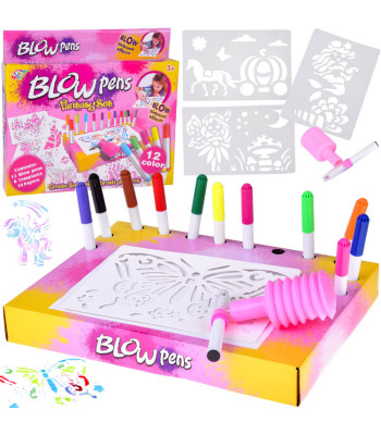 Kreatiivne airbrush kunstikomplekt - pump, markerid ja šabloonid ZA5709