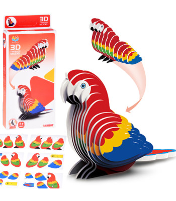 3D Papagoi Ara Kartongimudel