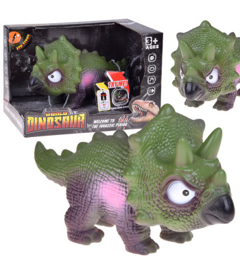Interaktiivne kummist triceratops dinosaurus