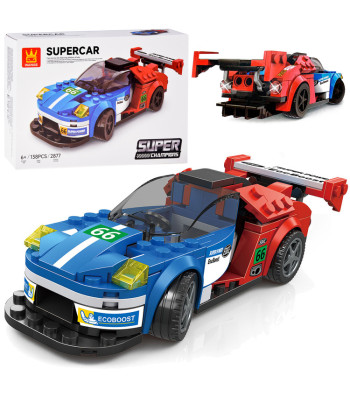 Tehnilised klotsid - Spordiauto SININE-PUNANE 138 elementi ZA5744