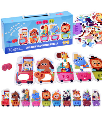 Hariduslikud pusled - Loomadega Alfabeedi Rong (40 tükki)