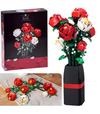 Konstruktorikomplekt Lilled vaasis BUKETT ROOSID + vaas 818 osa ZA5760