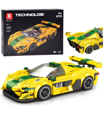Konstruktorikomplekt Spordiauto P1 GTR Kollane-Roheline 368-osaline