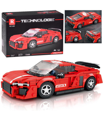 Punane sportauto tehnilised klotsid