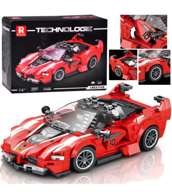 Tehnilised klotsid Supersportauto PUNANE KABRIOLETT 360-tükki