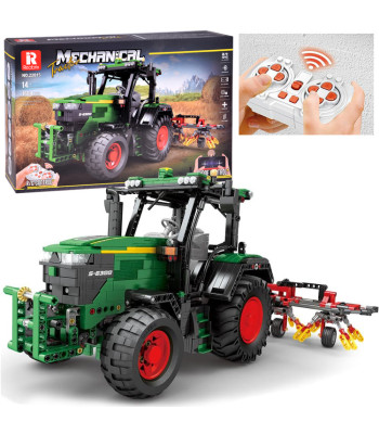 Konstruktsiooniklotsid - kaugjuhitav traktor äkkedega 1664-osaline ZA5798