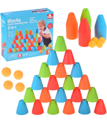 Kiiruspokaalid Kolmnurksed Klotsid + Pallid 38 tk ZA5811