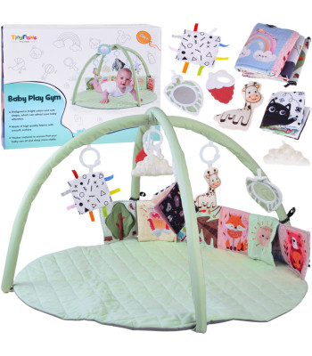 Edukatiivne mängumatt koos mänguasjade ja peegliga