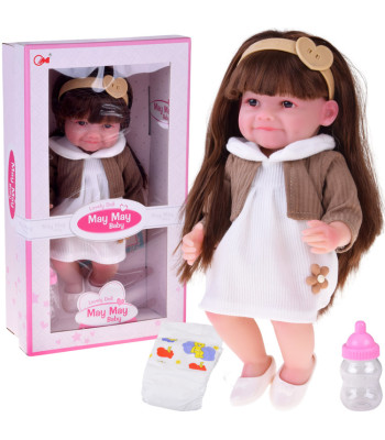 Armas nukk Tosia pehmest kummist pikkade juustega kleit 30 cm