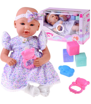 Interaktiivne nukk BOBAS 46cm - lillas kleidis + aksessuaarid