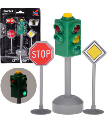 Heli- ja valgusfoor koos 2 liiklusmärgiga ZA5845