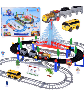 Elektriline Rongikomplekt 2in1 Vedur Vagunitega + Rööpad ja Buss