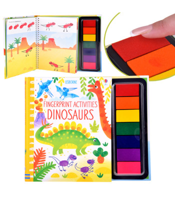 Kreatiivne sõrmemaalimise raamat DINOSAURUSED 64lk 7 värvi AP0048
