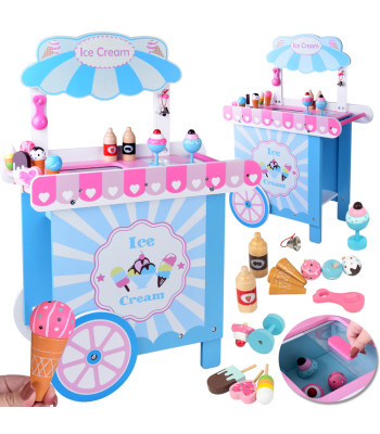 Suur pastellne jäätisekiosk puidust + 8 erinevat jäätist ZA5945