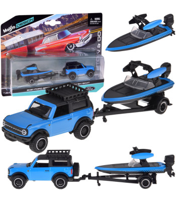 Maisto litsentseeritud metallauto Ford Bronco 2021 + paat 1:64 ZA5969