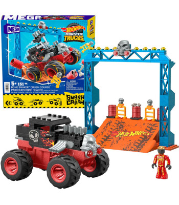 Hot Wheels Monster Truck kaskadersed komplekt 151 osa + auto ja ramp