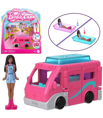 Mattel Mini Barbie Land Lalka turystka + autko kamper ZA6038 C