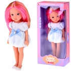 Lovely Girl nukk roosa salguga valges kleidis 33cm ZA5850