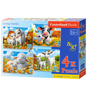Puzzle 4in1 Loving Animals B-041060