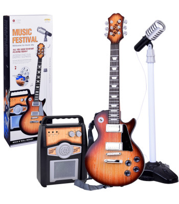 Elektrikitarr Mikrofoniga ja Võimendiga Lastele Karaoke IN0171