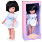 Lovely Girl Nukk mustade lühikeste juustega valges kleidis 33cm ZA5850