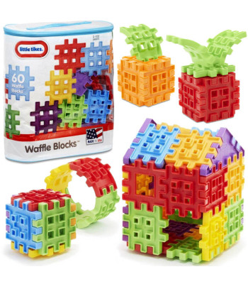 Little Tikes Loovad värvilised vahvliplokid 60 elem + kott